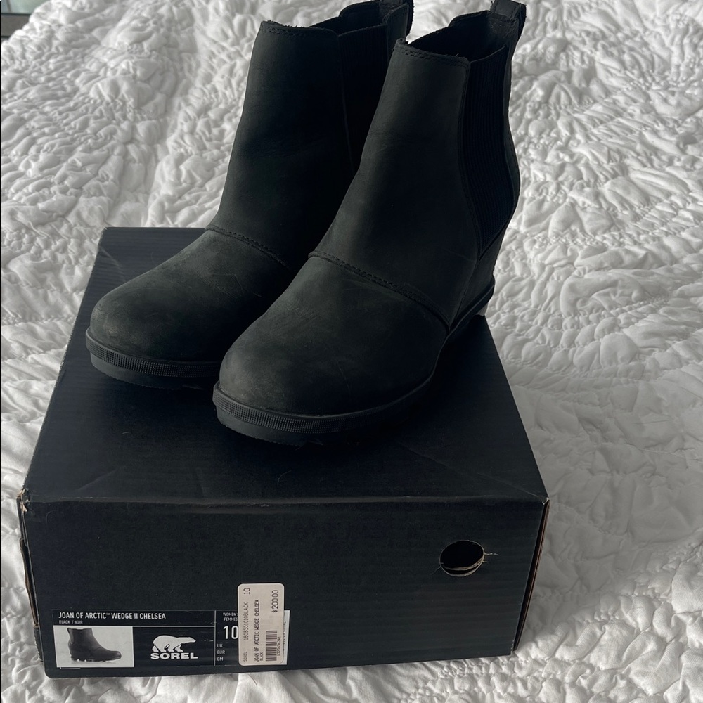 Sorel Women's Joan of Arctic Black Wedge Boots